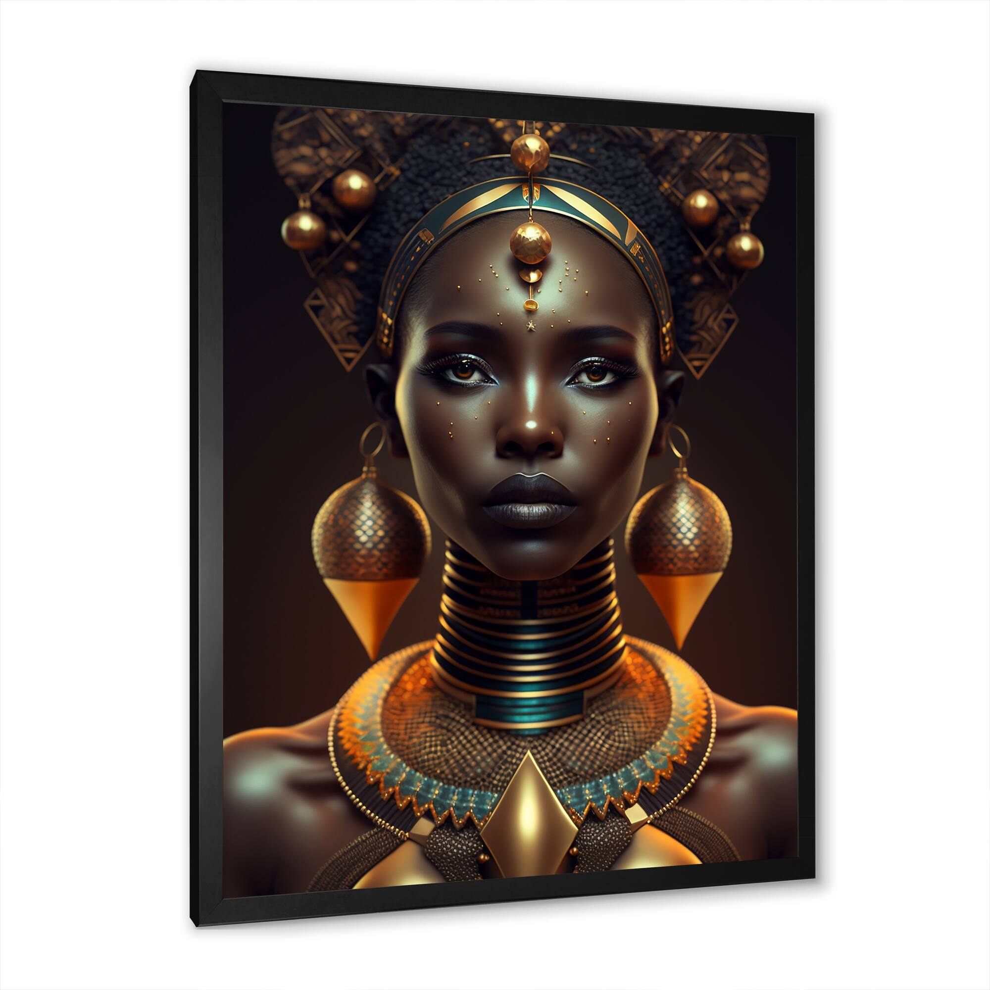 Designart "African American Queen With Traditional Jewelry V" African